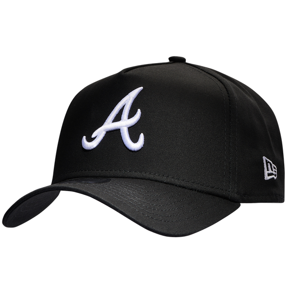 New Era Braves 9Forty A Frame Cap - Men's - Black/White - Image 2