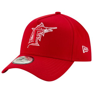 New Era Marlins 9Forty A Frame Cap - Men's - Red/White