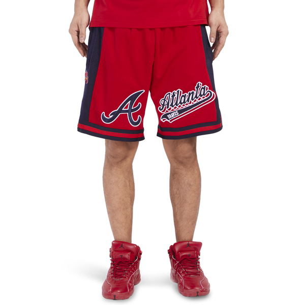 Pro Standard BRAVES SCRIPT TAIL DK 2.0 SHORT - Men's - Red/Midnight Navy/Red