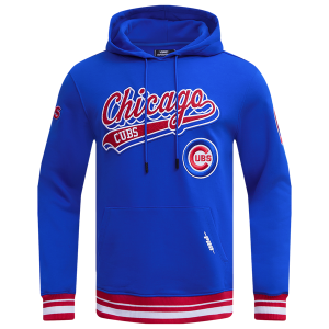 Pro Standard CUBS SCRIPT TAIL RIB FLC PO HOODIE - Men's - Royal Blue/Red