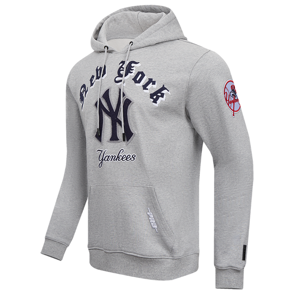 Pro Standard YANKEES OLD ENGLISH FLC PO HOODIE - Men's - Heather Grey - Image 3
