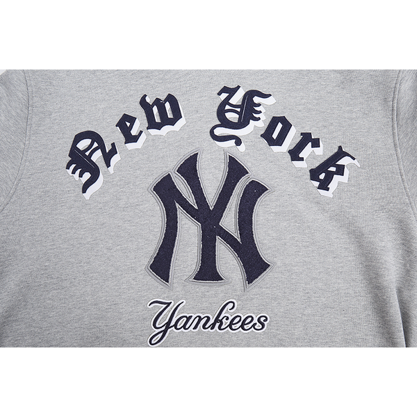 Pro Standard YANKEES OLD ENGLISH FLC PO HOODIE - Men's - Heather Grey - Image 5