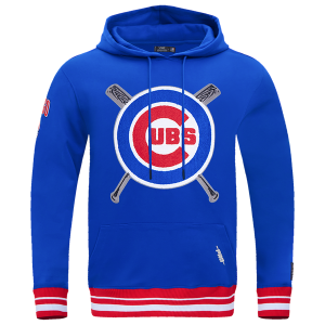Pro Standard CUBS MASH UP RIB FLC PO HOODIE - Men's - Royal Blue/Red