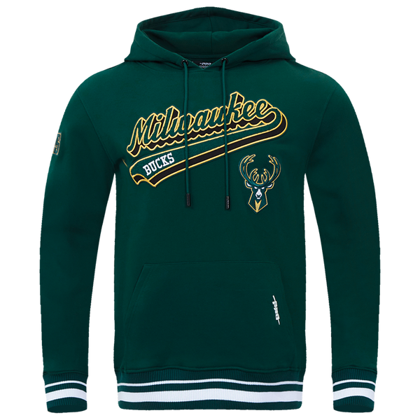 Pro Standard BUCKS SCRIPT TAIL RIB FLC PO HOODIE - Men's - Forest Green