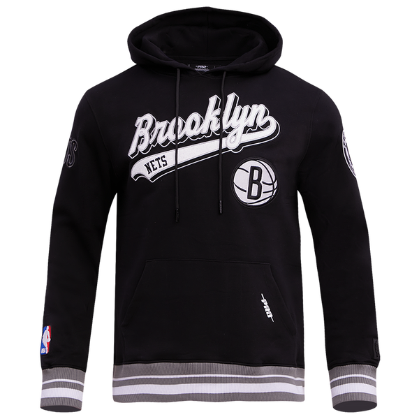 Pro Standard NETS SCRIPT TAIL RIB FLC PO HOODIE - Men's - Black/Gray