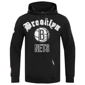 Pro Standard NETS OLD ENGLISH FLC PO HOODIE - Men's - Black