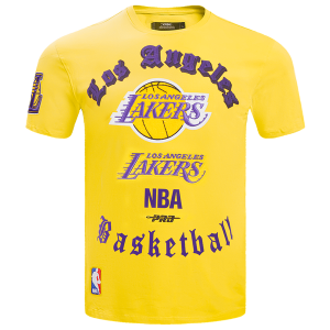 Pro Standard LAKERS OLD ENGLISH SJ TEE - Men's - Yellow