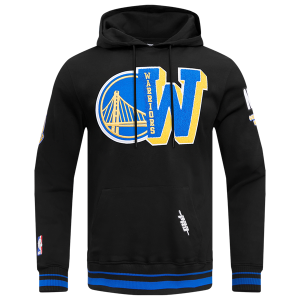Pro Standard WARRIORS MASH UP RIB FLC PO HOODIE - Men's - Black/Royal Blue/Black