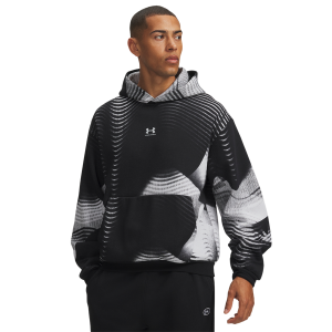 Under Armour Icon Print Fleece Hoodie - Men's - Black/Black