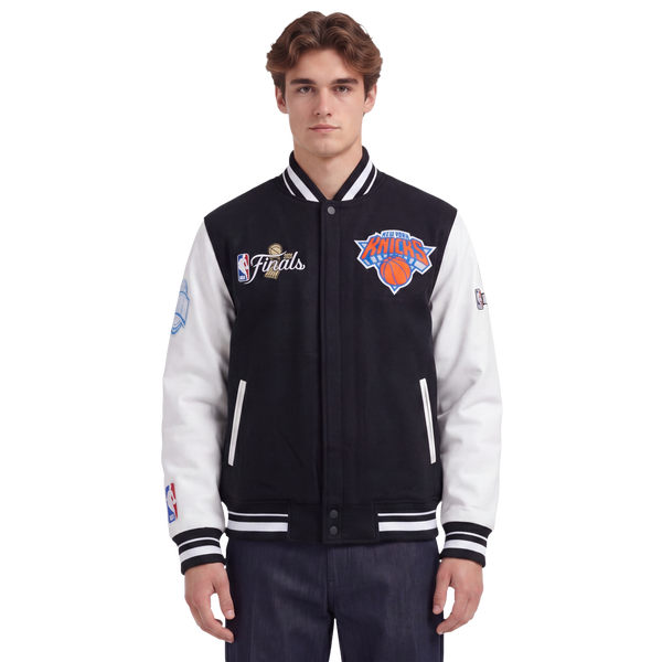 Pro Standard Knicks NBA Finals 2026 Rib Wool Varsity Jacket - Men's - Black
