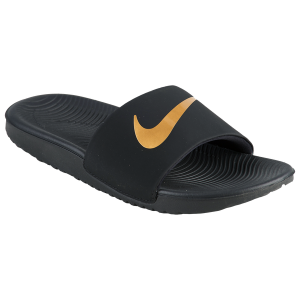 Nike Kawa Slides - Boys' Grade School - Black/Metallic Gold