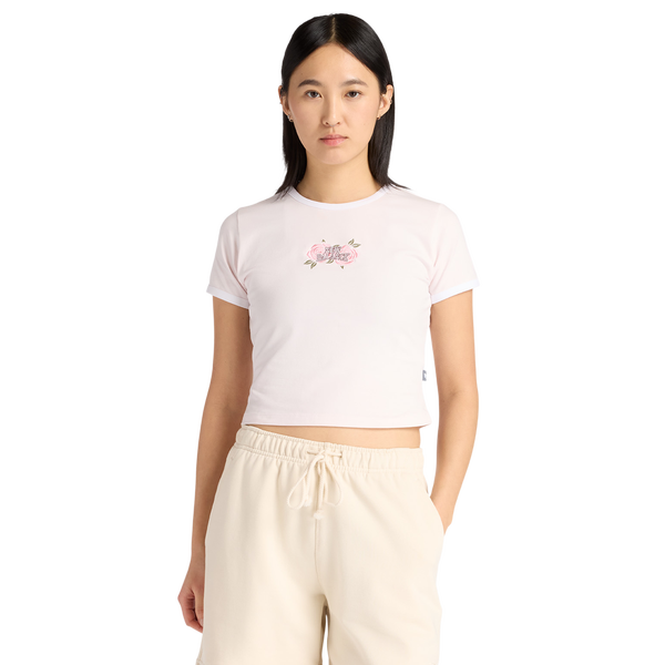 New Balance Linear Rose Baby Doll T-Shirt - Women's - Pink Salt/Pink Salt