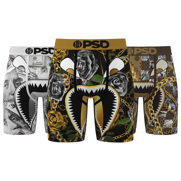 PSD Graphic Briefs 3 Pack - Men's - Black/White/Brown