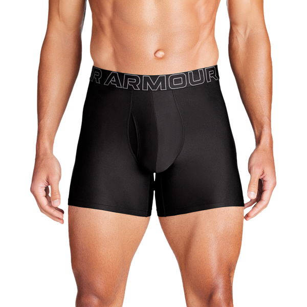 Under Armour Performance Tech Boxer Brief- Solid 6 IN 3PK - Men's - Black/Black/Black