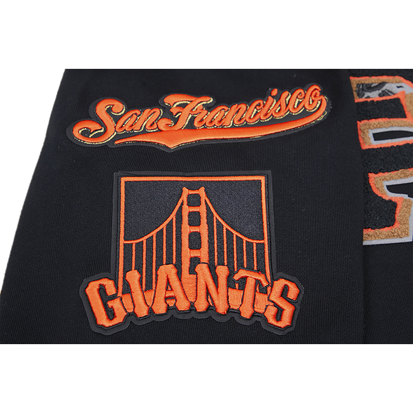 Pro Standard GIANTS MASH UP RIB FLC PO HOODIE - Men's - Black/Orange - Image 8