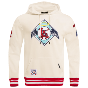 Pro Standard ANGELS RETRO CLASSIC FLC PO HOODIE - Men's - Eggshell/Red