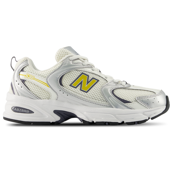 New Balance 530 - Women's - Silver Metallic/Sea Salt/Yellow