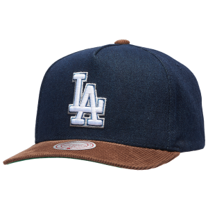 Mitchell & Ness Dodgers Denim Cord Pro Pinch Cap - Adult - Navy/Brown
