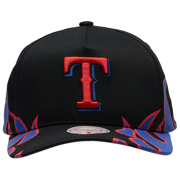Mitchell & Ness Rangers Hot Head Pro Pinch Cap - Adult - Black/Multi - Image 2