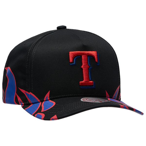 Mitchell & Ness Rangers Hot Head Pro Pinch Cap - Adult - Black/Multi - Image 3