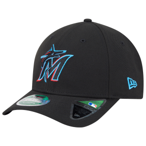 New Era Marlins Player Replica 9FORTY Cap - Men's - Black/Multi