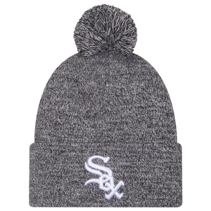 New Era White Sox Marl Pom Knit - Adult - Black