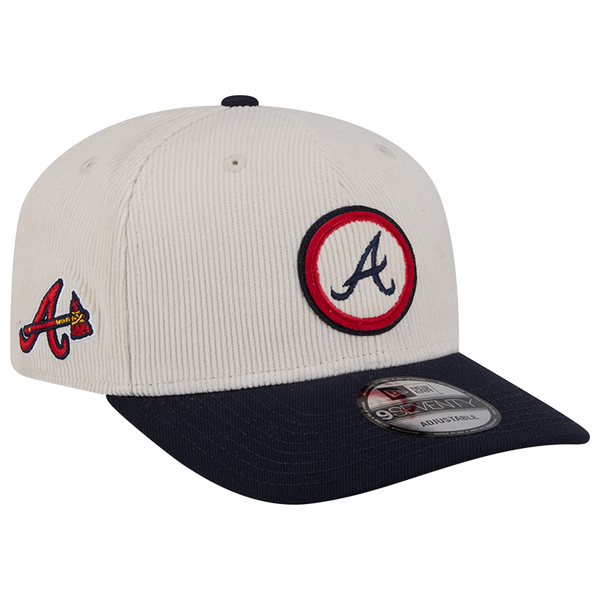 New Era Braves 9Seventy Cord Loyal Cap - Adult - White/Navy - Image 3