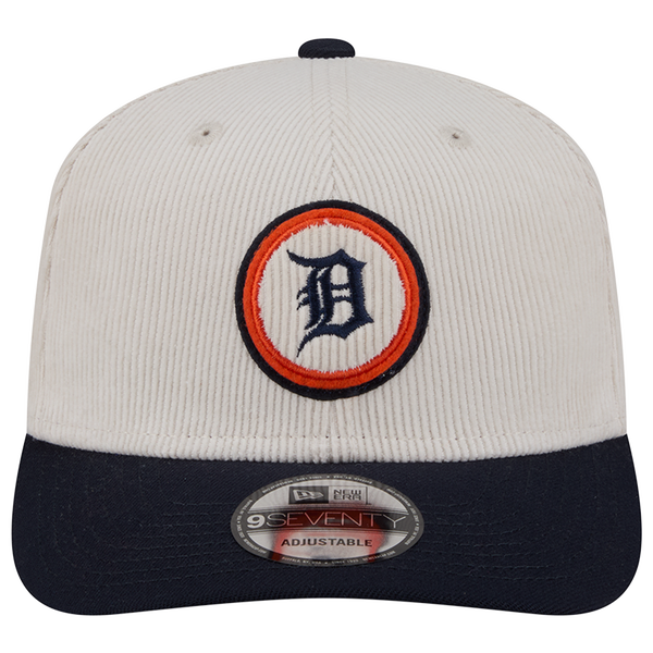 New Era Tigers 9Seventy Cord Loyal Cap - Adult - White/Navy - Image 2