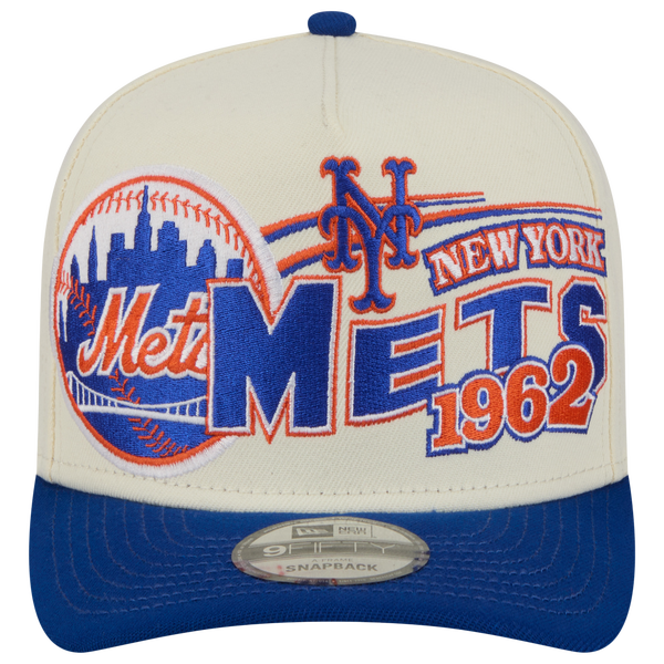 New Era Mets 9FIFTY A-Frame Classic Cap - Adult - White/Blue - Image 2