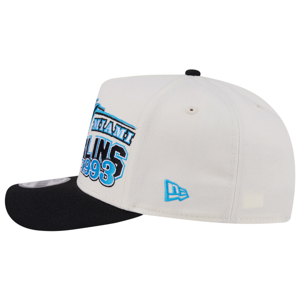 New Era Marlins 9FIFTY A-Frame Classic Cap - Adult - White/Black - Image 5