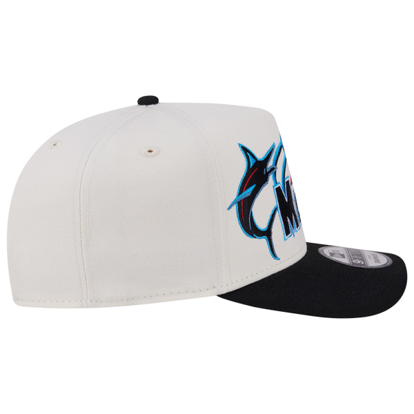 New Era Marlins 9FIFTY A-Frame Classic Cap - Adult - White/Black - Image 6