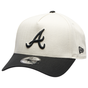New Era Braves 940AF Herringbone Cap - Adult - White/Black