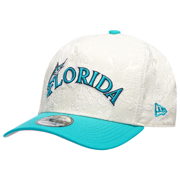 New Era Marlins 940AF Botanical Cap - Adult - White/Teal