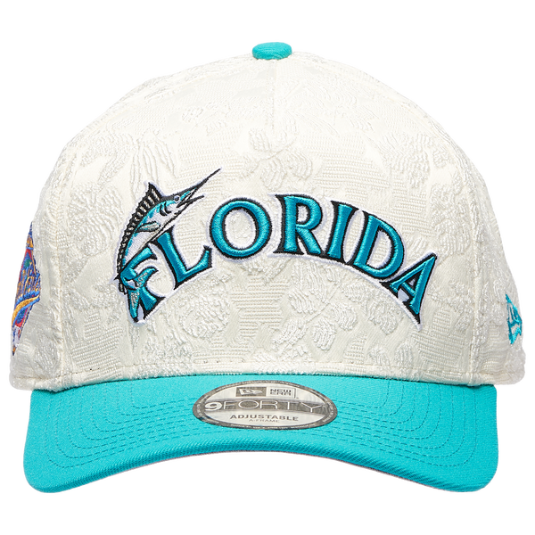 New Era Marlins 940AF Botanical Cap - Adult - White/Teal - Image 2