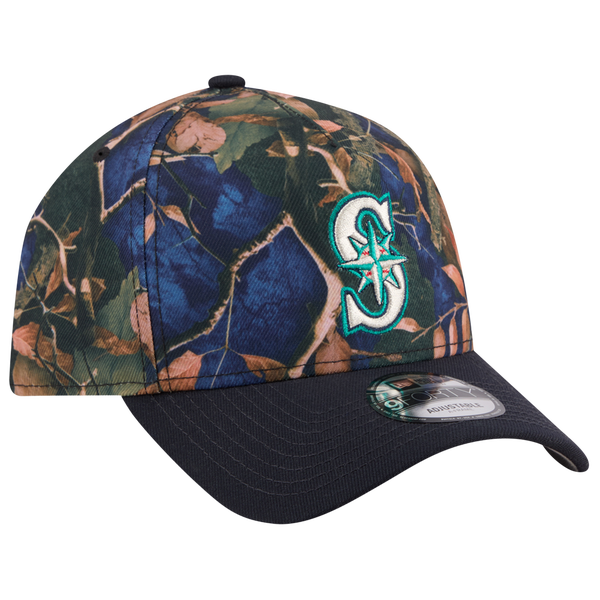 New Era Mariners 9FORTY A-Frame Leaves Cap - Adult - Multi/Blue - Image 3