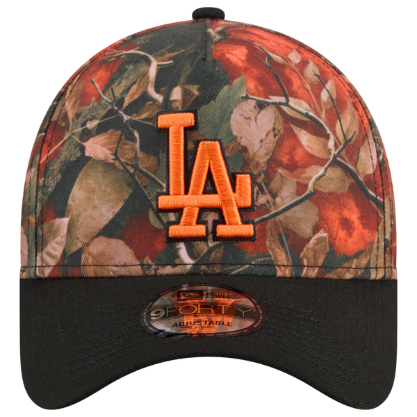 New Era Dodgers 9FORTY A-Frame Leaves Cap - Adult - Orange/Multi - Image 2