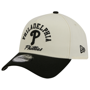 New Era Phillies 9FORTY A-Frame UPSD Arch Cap - Adult - Black/White