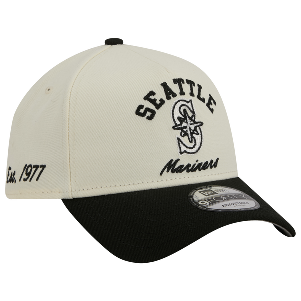New Era Mariners 9FORTY A-Frame UPSD Arch Cap - Adult - White/Black - Image 3