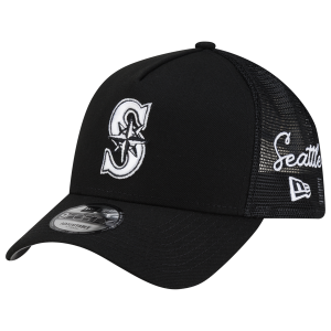 New Era Marieners 940AF Script Trucker Cap - Adult - Black