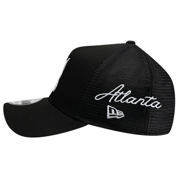 New Era Braves 940AF Script Trucker Cap - Adult - Black - Image 4