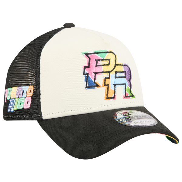 New Era Puerto Rico 940AF WBC Colorful Trucker Cap - Adult - Black/White - Image 3