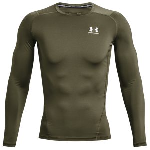 Under Armour HeatGear Armour Comp L/S T-Shirt - Men's - Marine Od Green/White