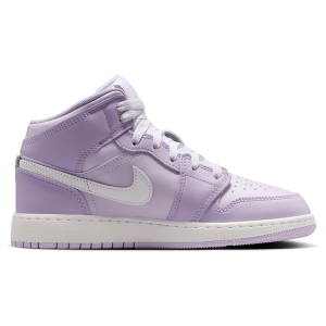 Jordan AJ 1 Mid - Girls' Grade School - White/Purple