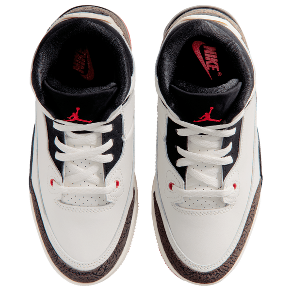 Jordan Retro 3 - Boys' Preschool - White/Black/Tan - Image 4