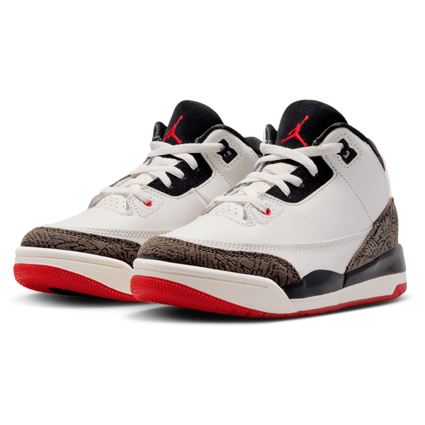 Jordan Retro 3 - Boys' Preschool - White/Black/Tan - Image 6
