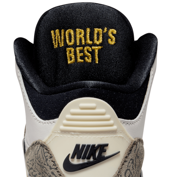 Jordan Retro 3 - Boys' Preschool - White/Black/Tan - Image 9