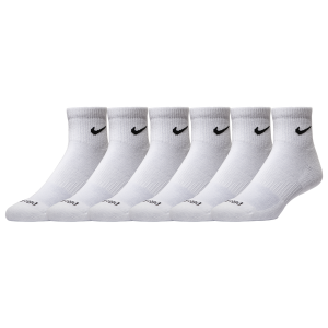 Nike 6 Pack Dri-FIT Plus Quarter Socks - Men's - Black/White