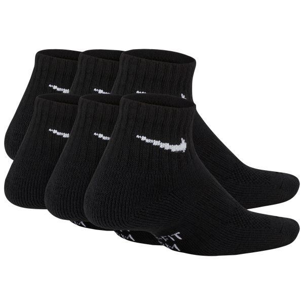 Nike 6 Pack Cushioned Quarter Socks - Boys' Grade School - Black/White - Image 3
