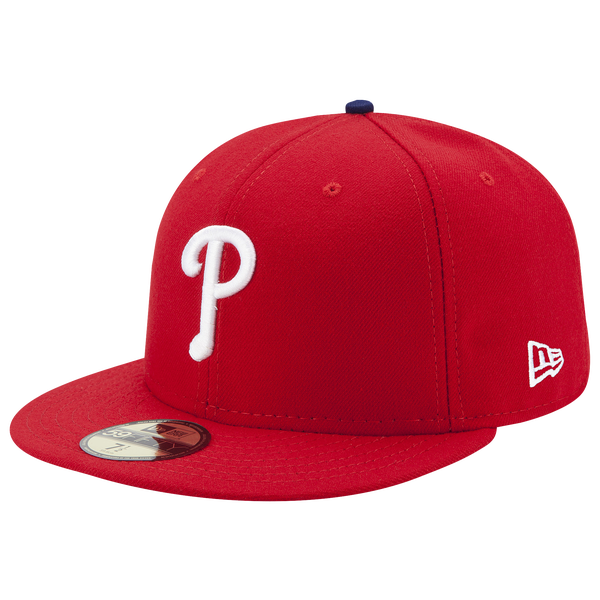 New Era Phillies 59Fifty Authentic Cap - Adult - Red