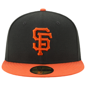 New Era Giants 59Fifty Authentic Cap - Adult - White/Black/Orange